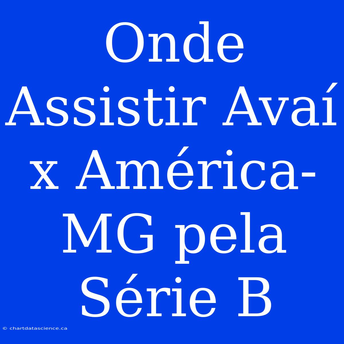 Onde Assistir Avaí X América-MG Pela Série B