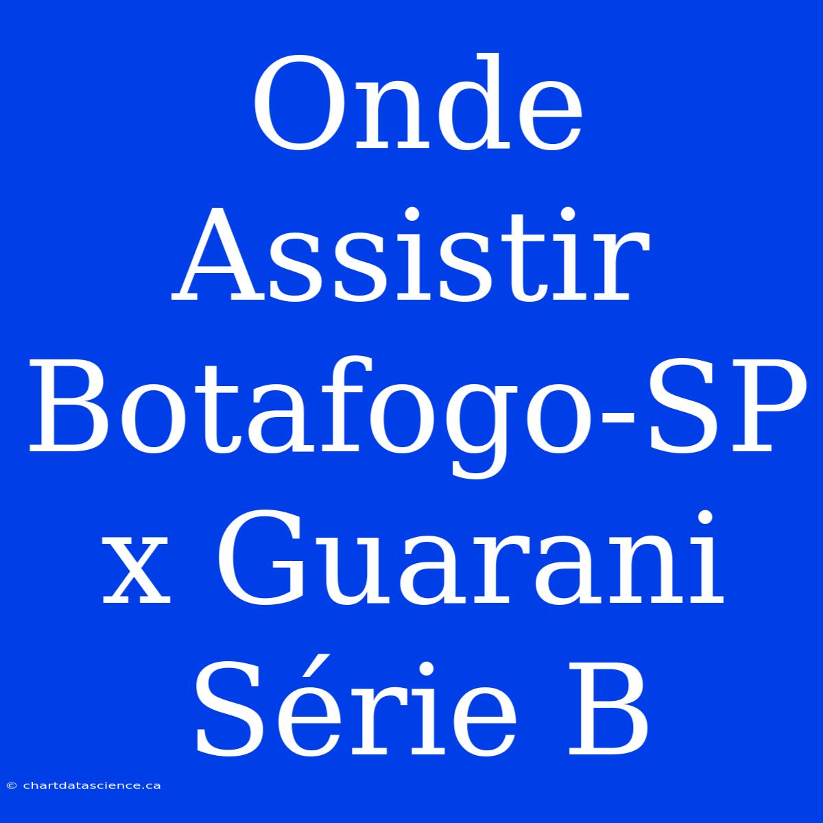 Onde Assistir Botafogo-SP X Guarani Série B