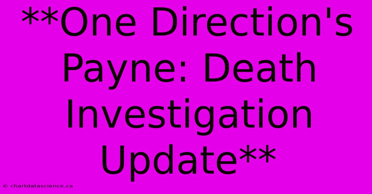 **One Direction's Payne: Death Investigation Update**