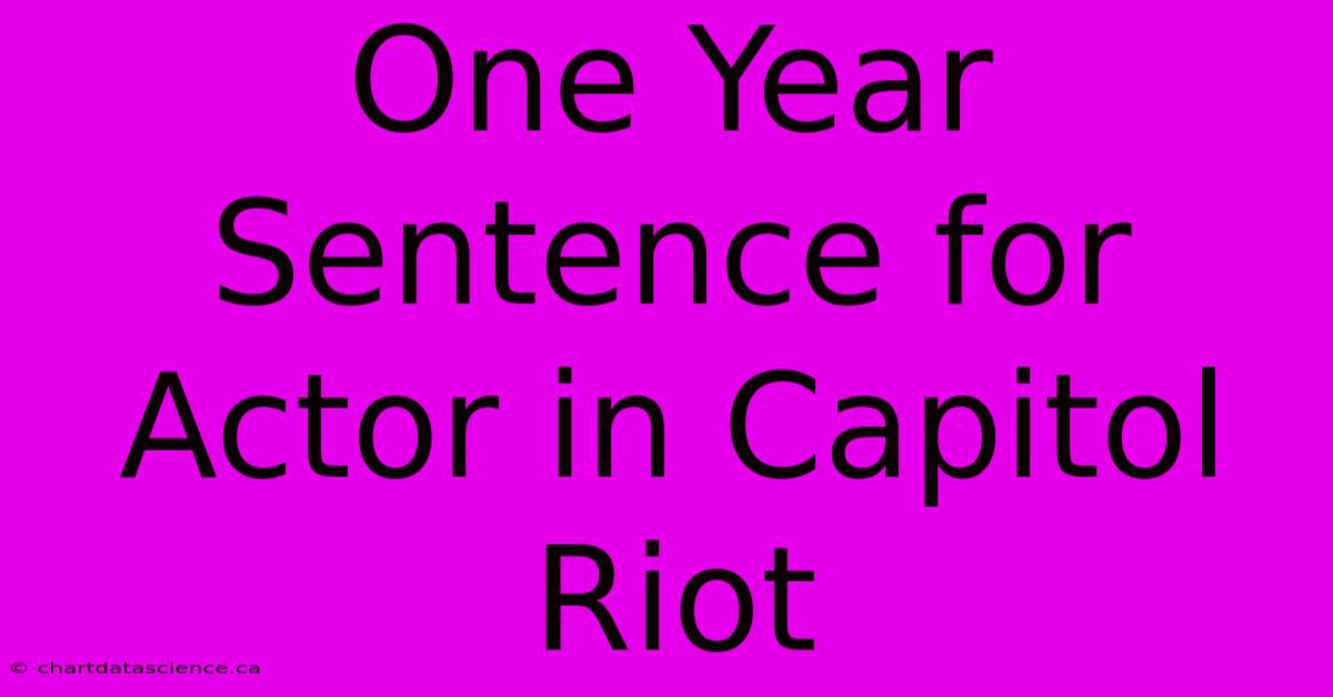 One Year Sentence For Actor In Capitol Riot 