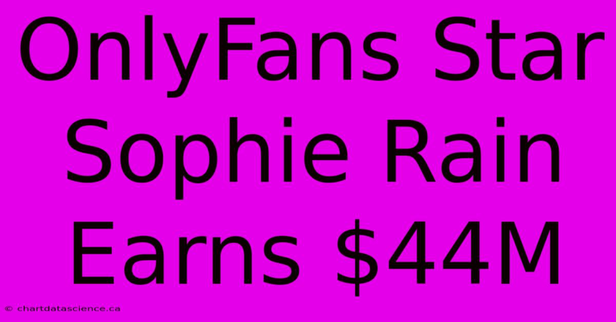 OnlyFans Star Sophie Rain Earns $44M