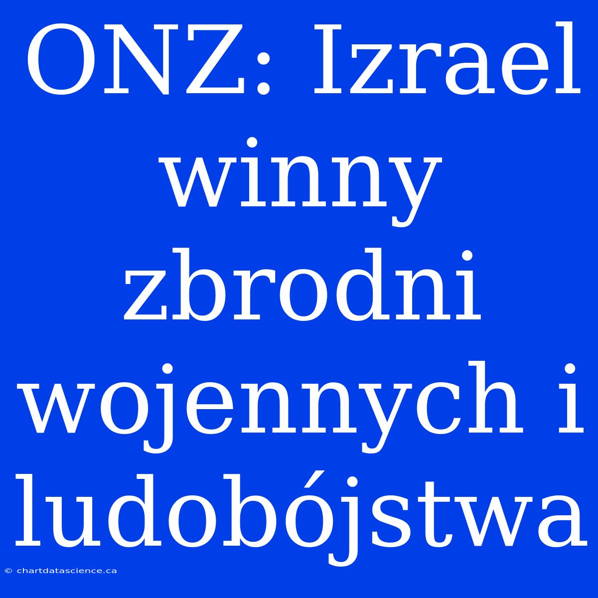 ONZ: Izrael Winny Zbrodni Wojennych I Ludobójstwa