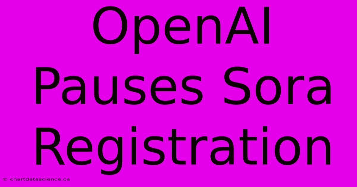 OpenAI Pauses Sora Registration