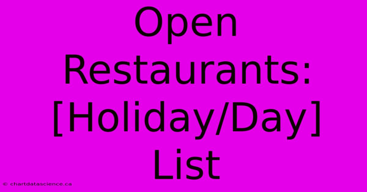 Open Restaurants: [Holiday/Day] List