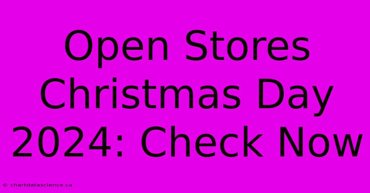 Open Stores Christmas Day 2024: Check Now