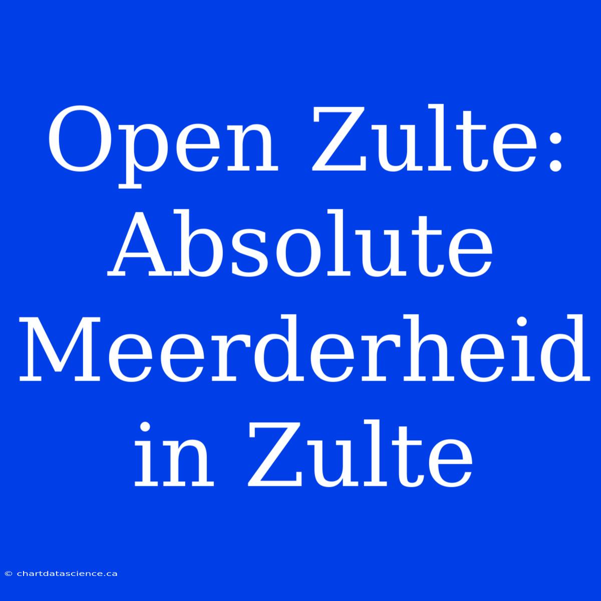 Open Zulte: Absolute Meerderheid In Zulte