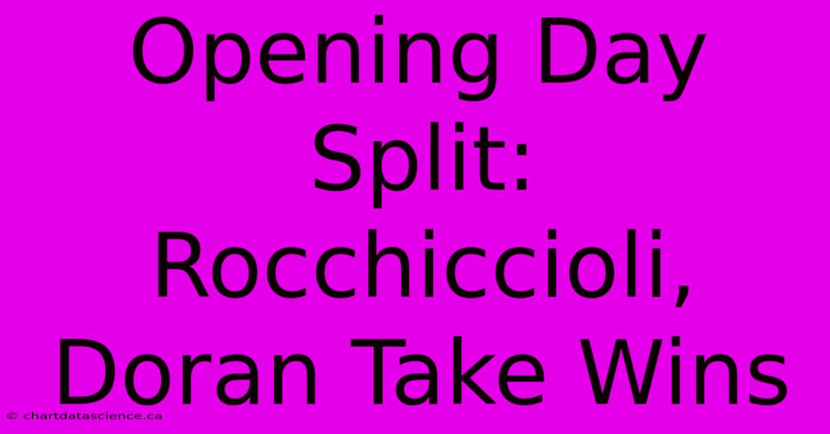 Opening Day Split: Rocchiccioli, Doran Take Wins