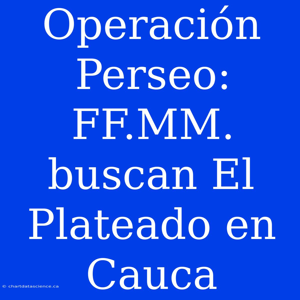 Operación Perseo: FF.MM. Buscan El Plateado En Cauca