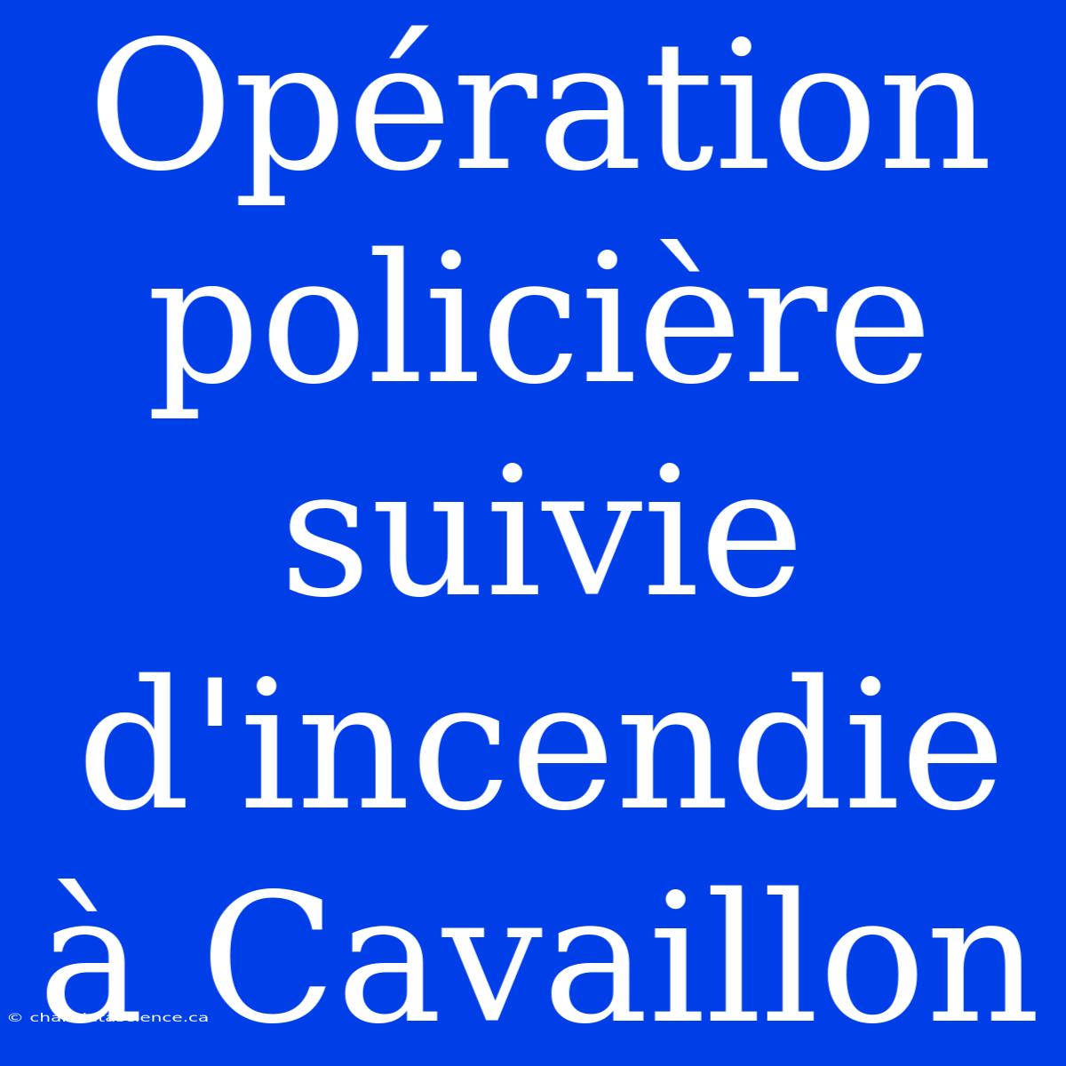 Opération Policière Suivie D'incendie À Cavaillon