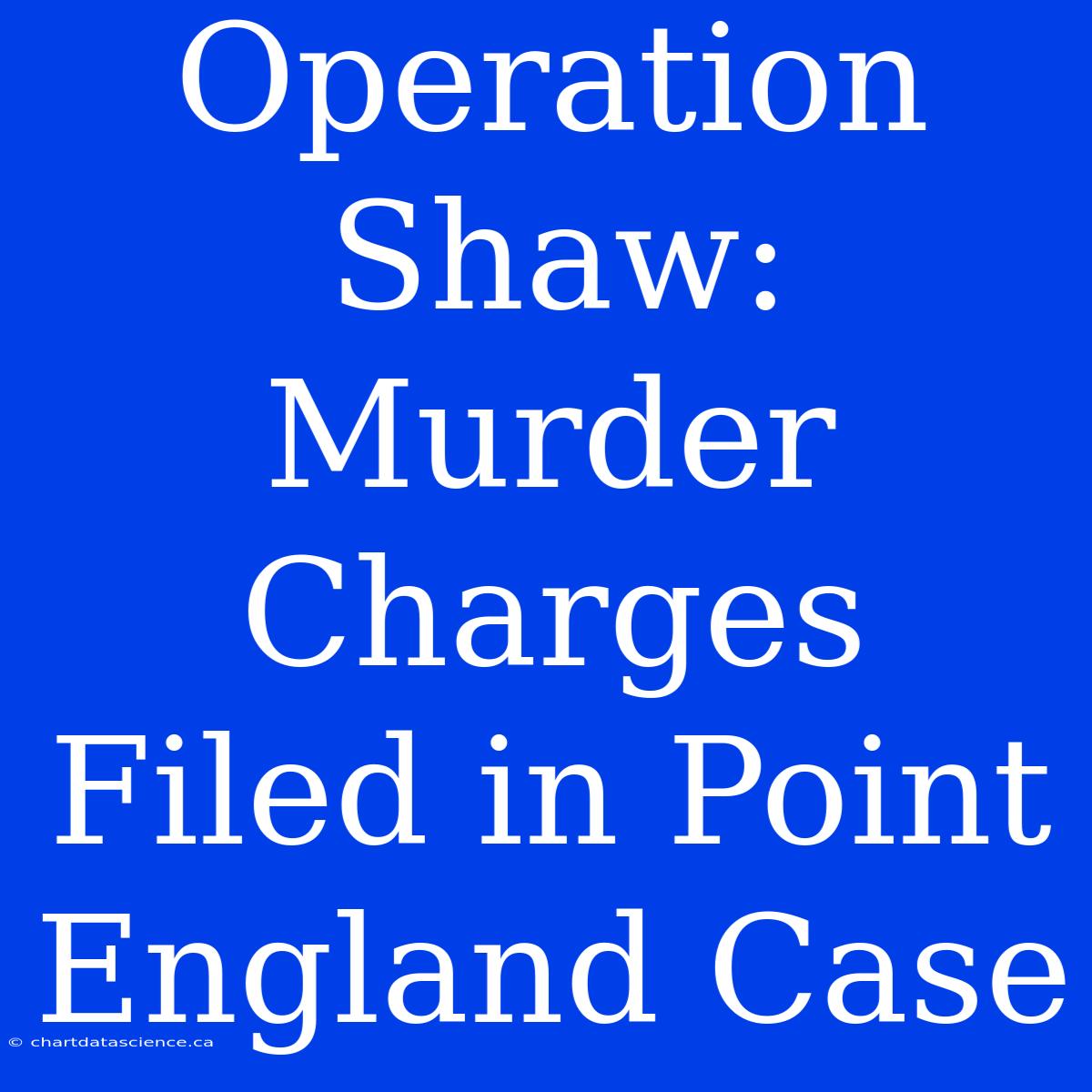 Operation Shaw: Murder Charges Filed In Point England Case