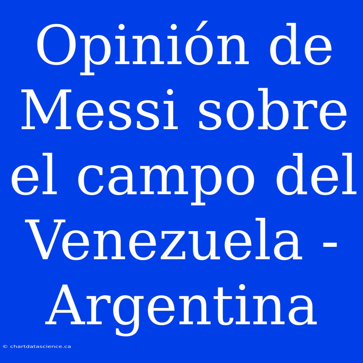 Opinión De Messi Sobre El Campo Del Venezuela - Argentina