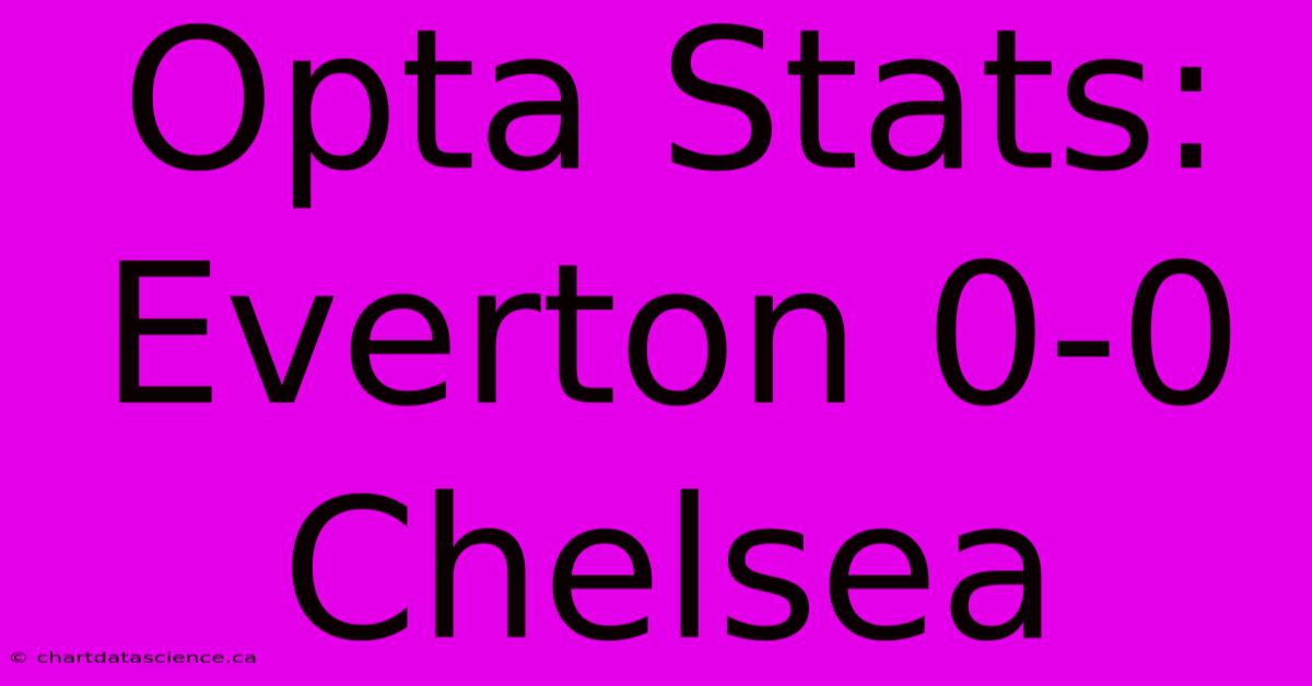 Opta Stats: Everton 0-0 Chelsea