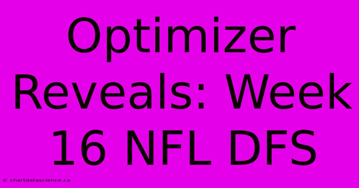 Optimizer Reveals: Week 16 NFL DFS