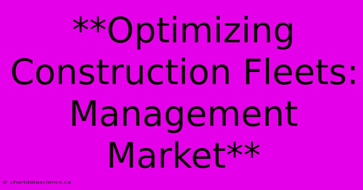 **Optimizing Construction Fleets: Management Market** 