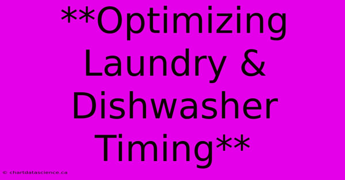 **Optimizing Laundry & Dishwasher Timing**