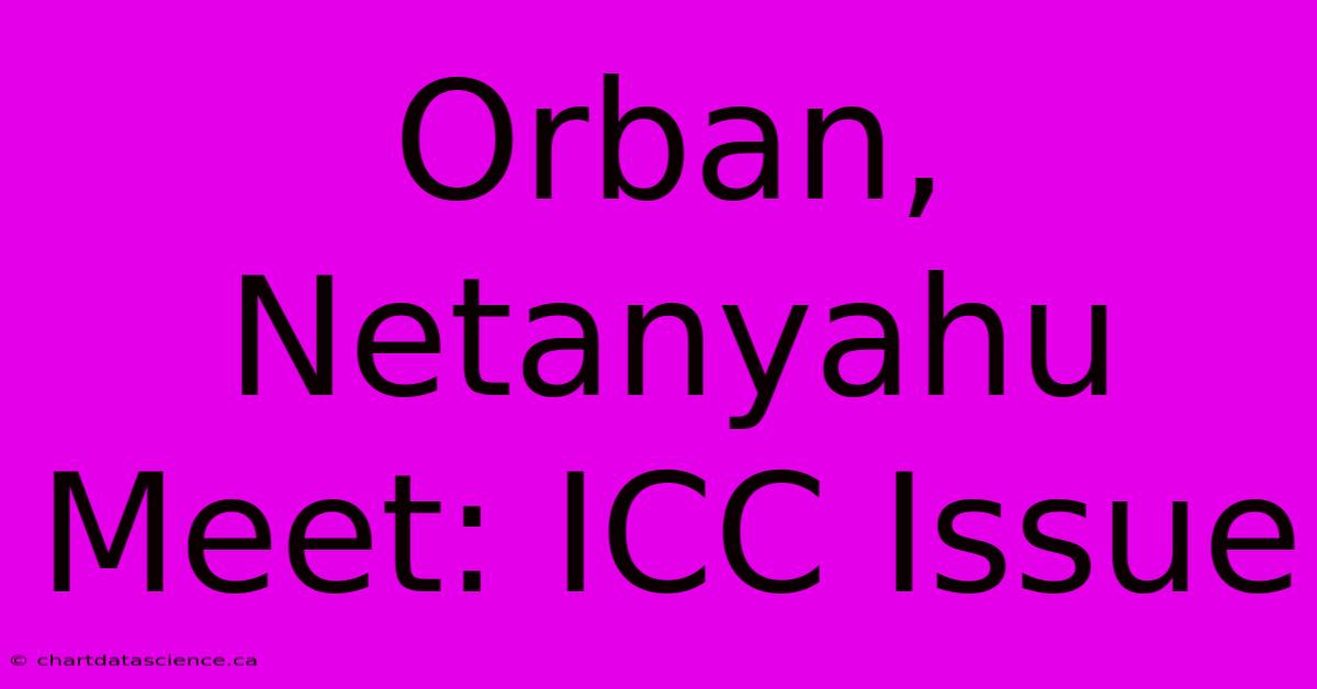 Orban, Netanyahu Meet: ICC Issue