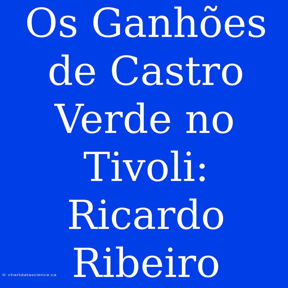 Os Ganhões De Castro Verde No Tivoli: Ricardo Ribeiro