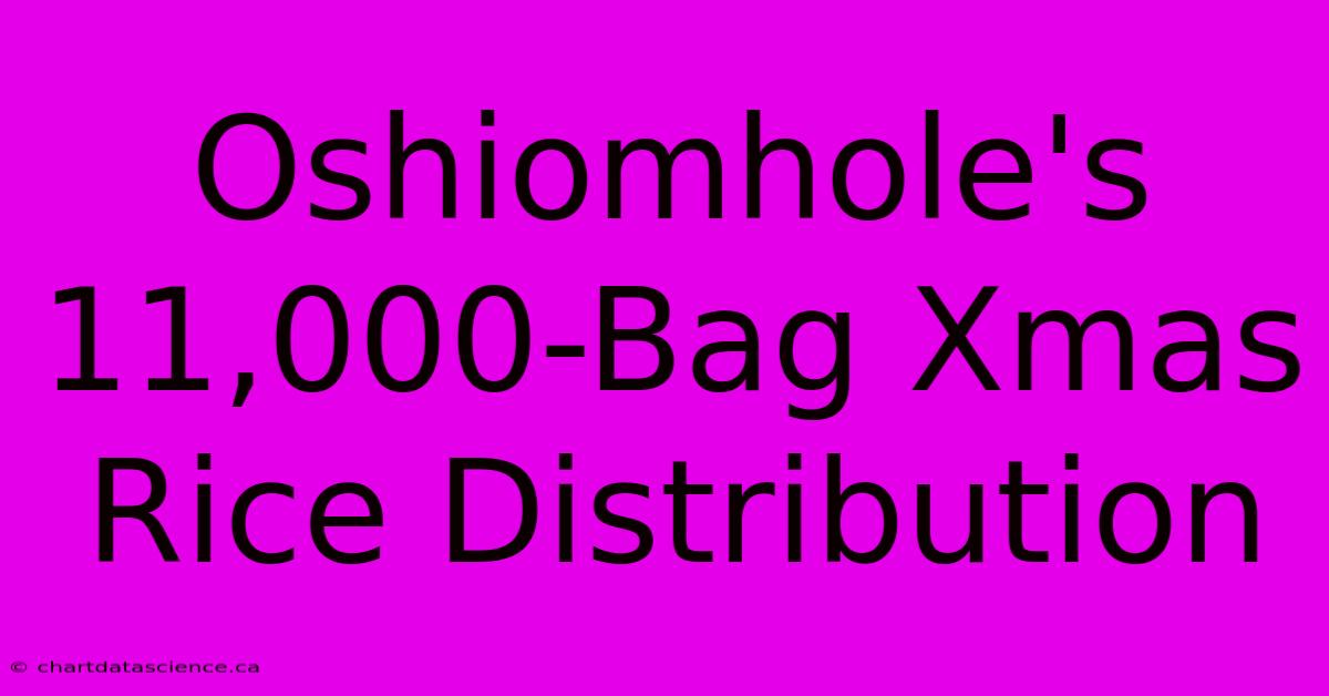 Oshiomhole's 11,000-Bag Xmas Rice Distribution