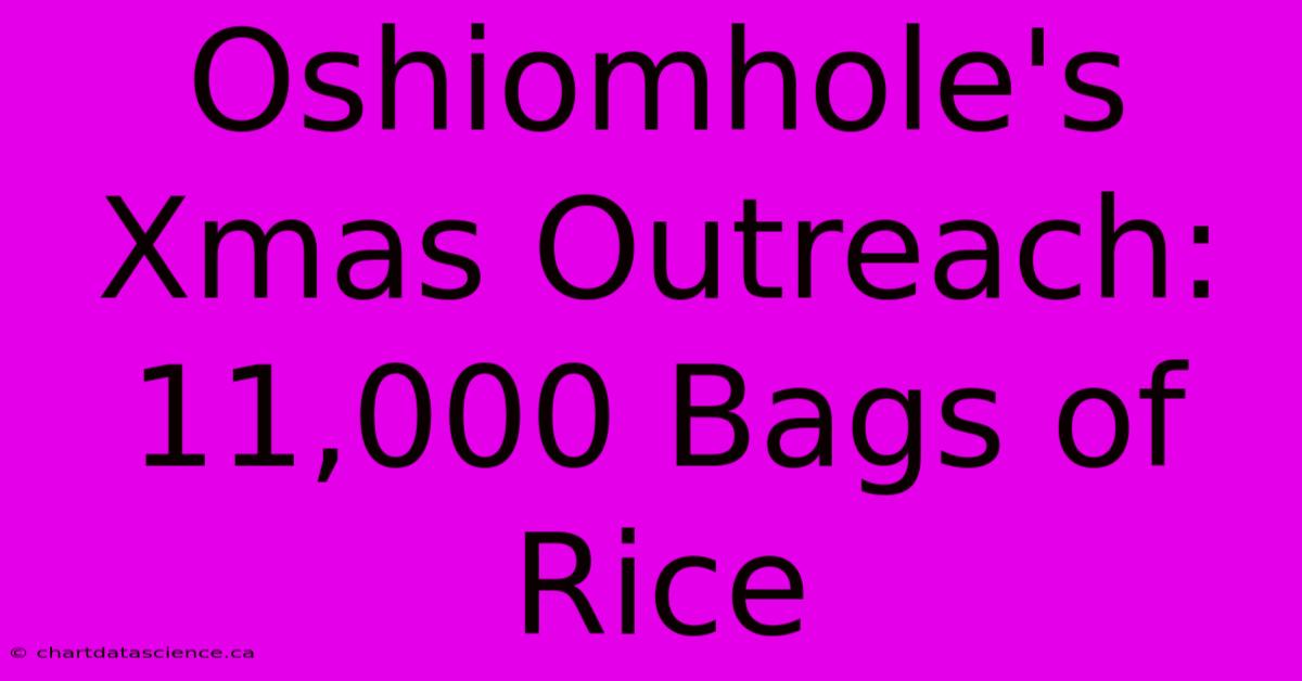 Oshiomhole's Xmas Outreach: 11,000 Bags Of Rice