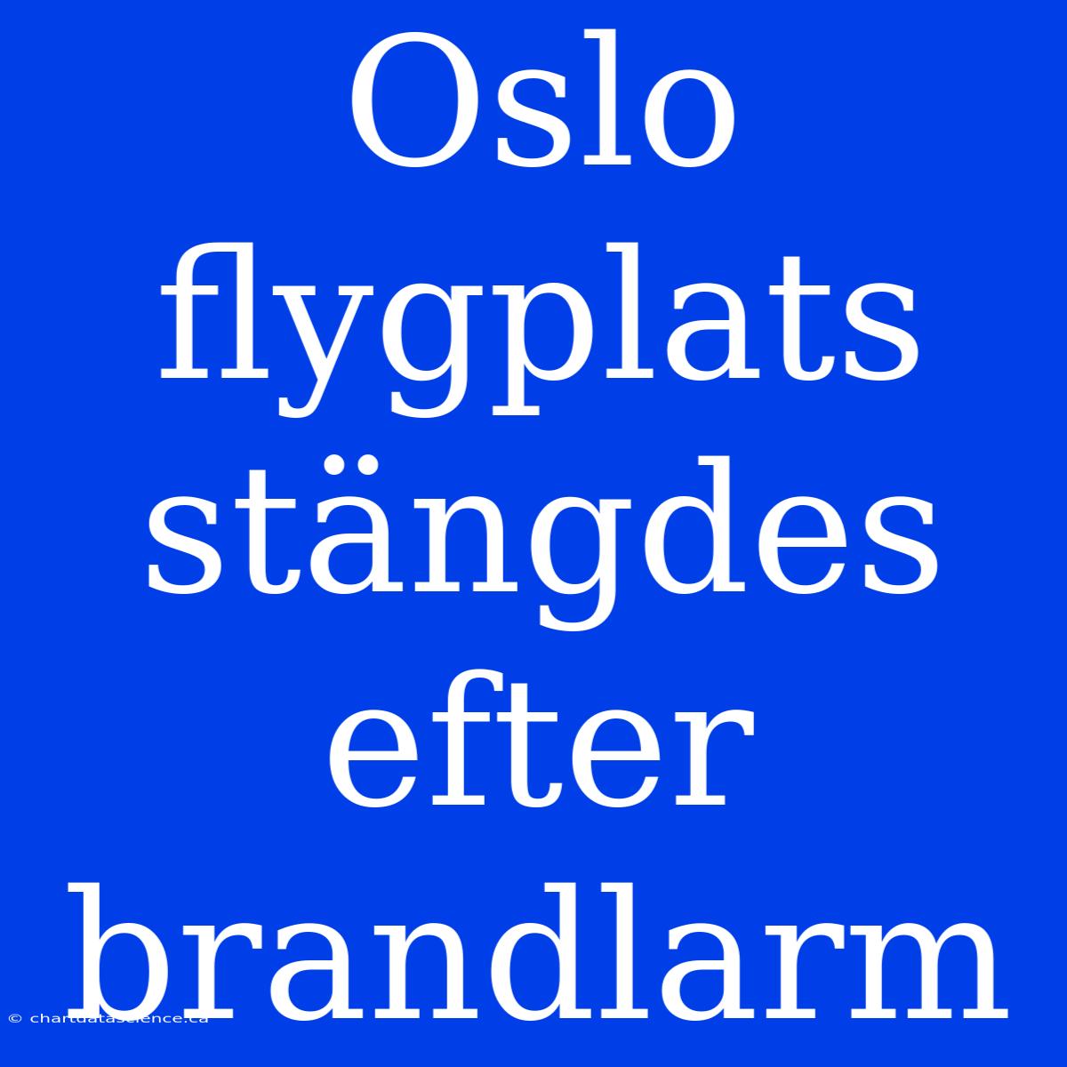 Oslo Flygplats Stängdes Efter Brandlarm