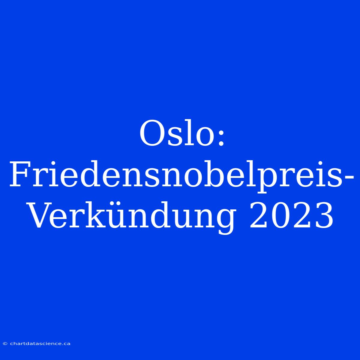 Oslo: Friedensnobelpreis-Verkündung 2023