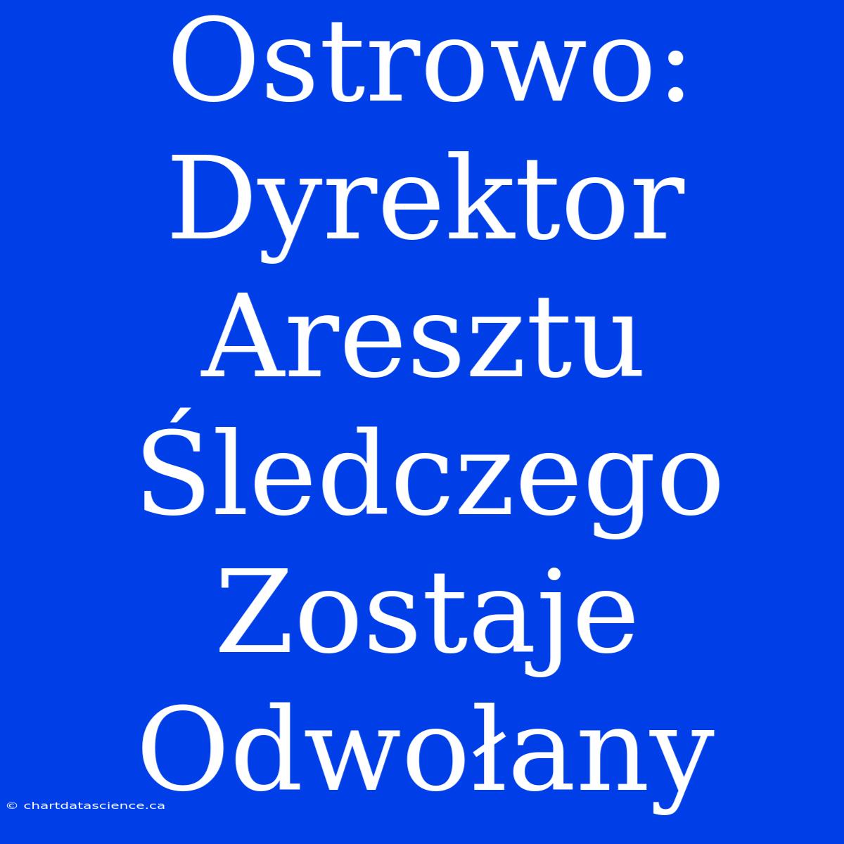 Ostrowo: Dyrektor Aresztu Śledczego Zostaje Odwołany