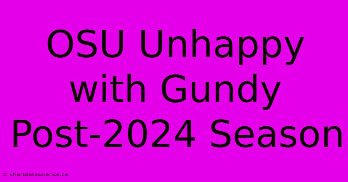 OSU Unhappy With Gundy Post-2024 Season