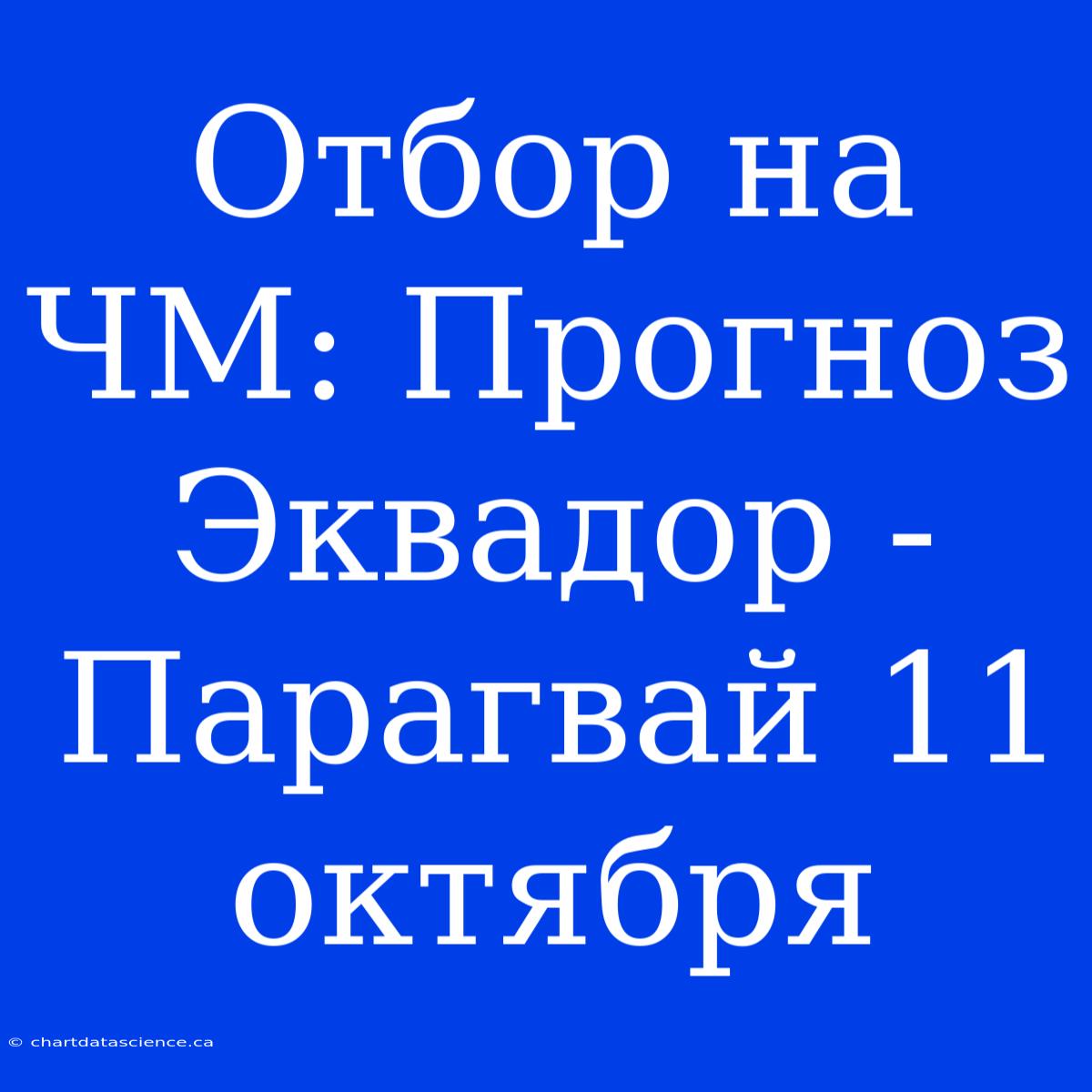 Отбор На ЧМ: Прогноз Эквадор - Парагвай 11 Октября