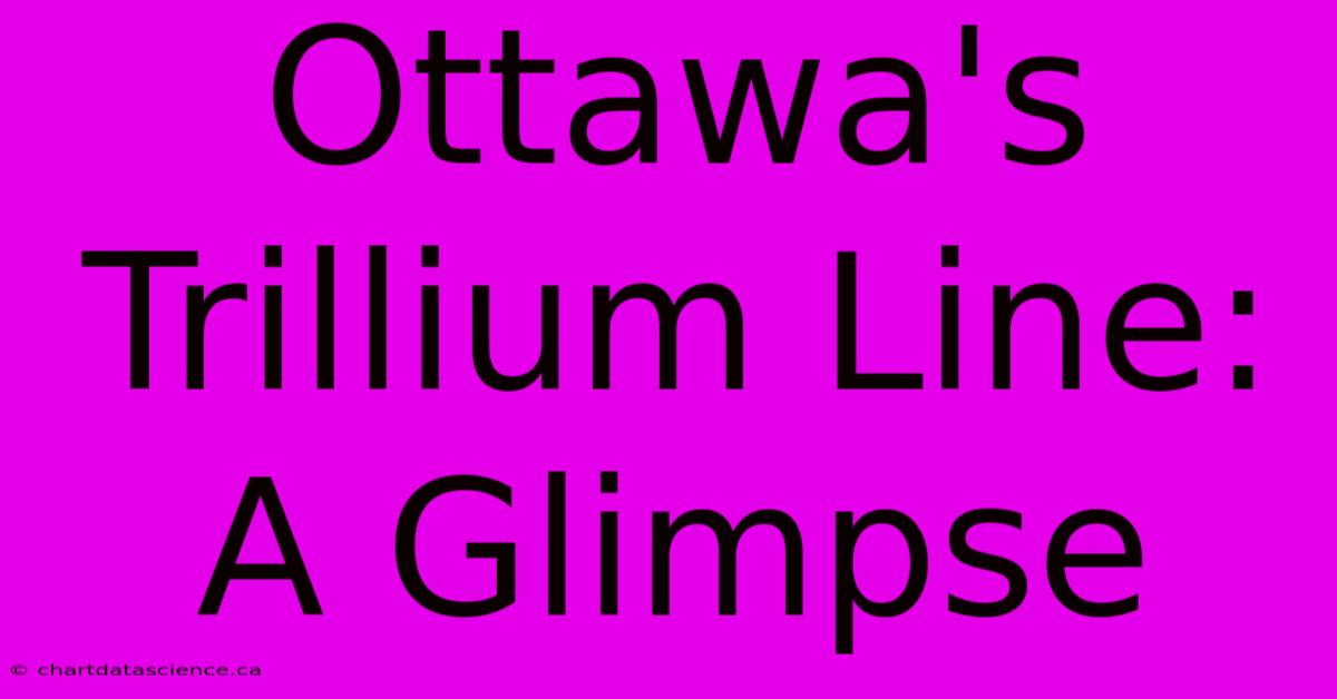 Ottawa's Trillium Line: A Glimpse