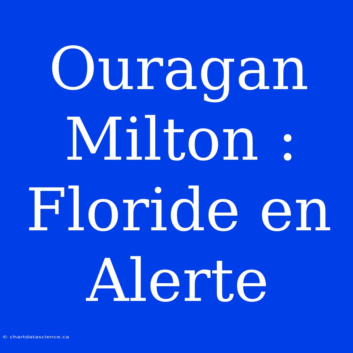 Ouragan Milton : Floride En Alerte