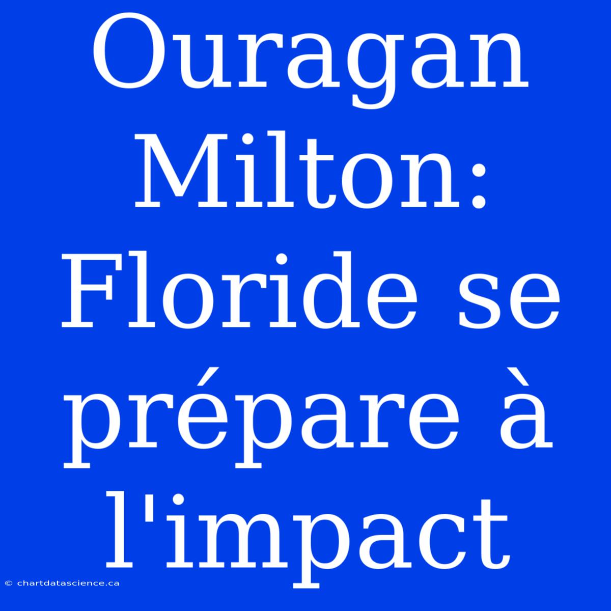 Ouragan Milton: Floride Se Prépare À L'impact