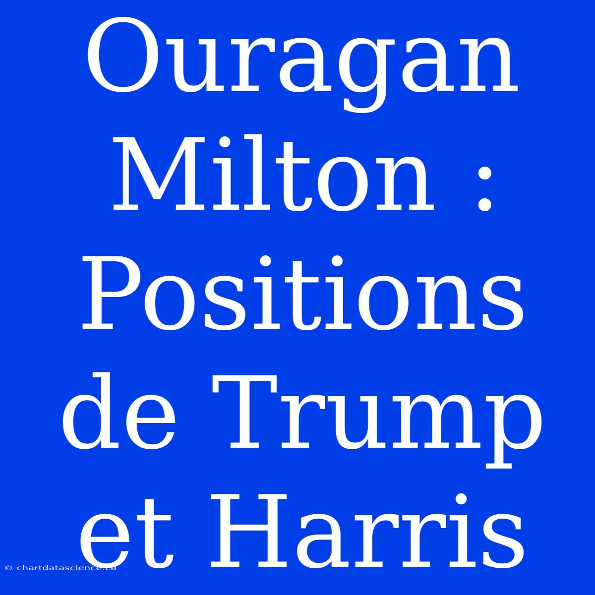 Ouragan Milton : Positions De Trump Et Harris