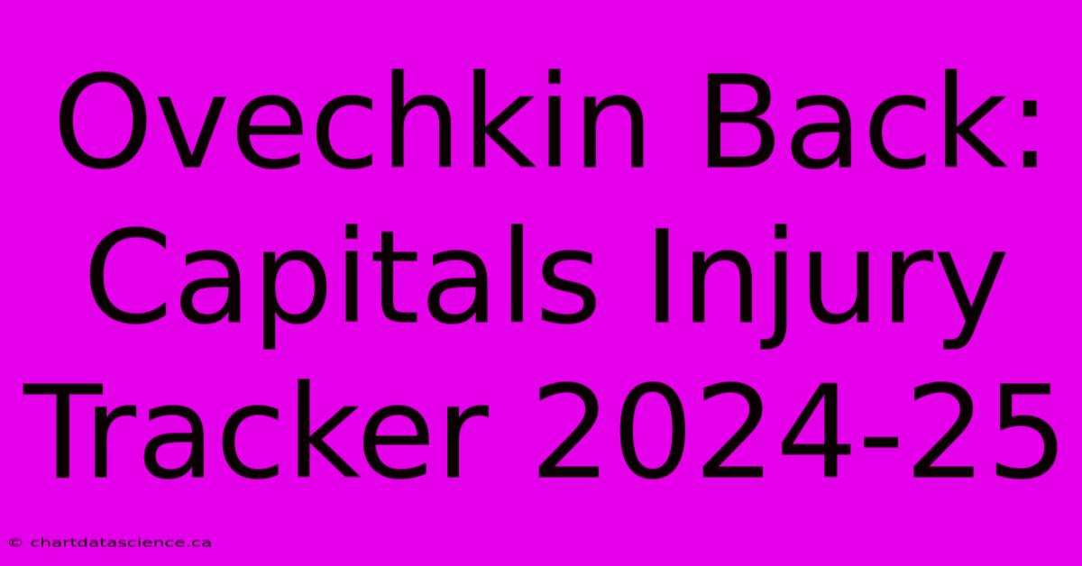 Ovechkin Back: Capitals Injury Tracker 2024-25