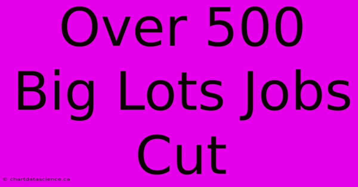 Over 500 Big Lots Jobs Cut