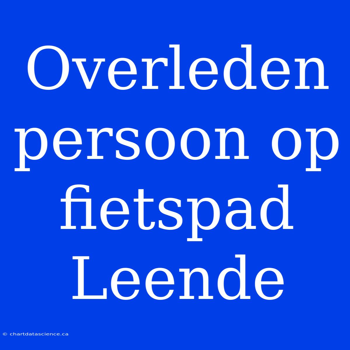 Overleden Persoon Op Fietspad Leende