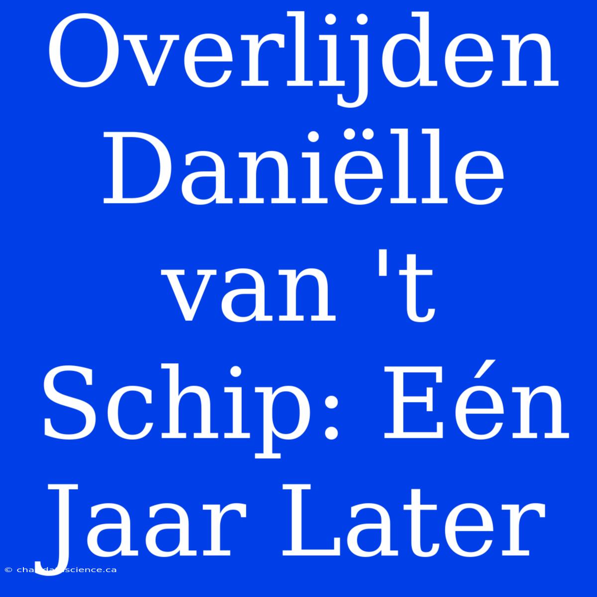 Overlijden Daniëlle Van 't Schip: Eén Jaar Later