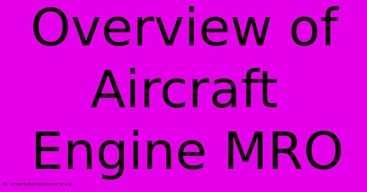 Overview Of Aircraft Engine MRO