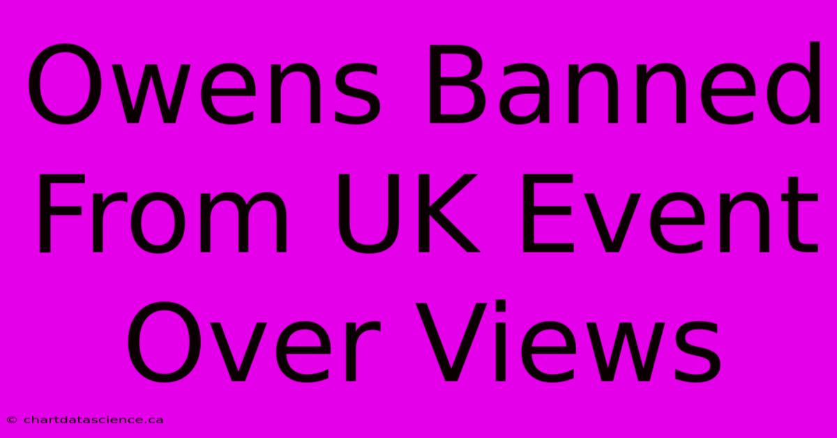 Owens Banned From UK Event Over Views 