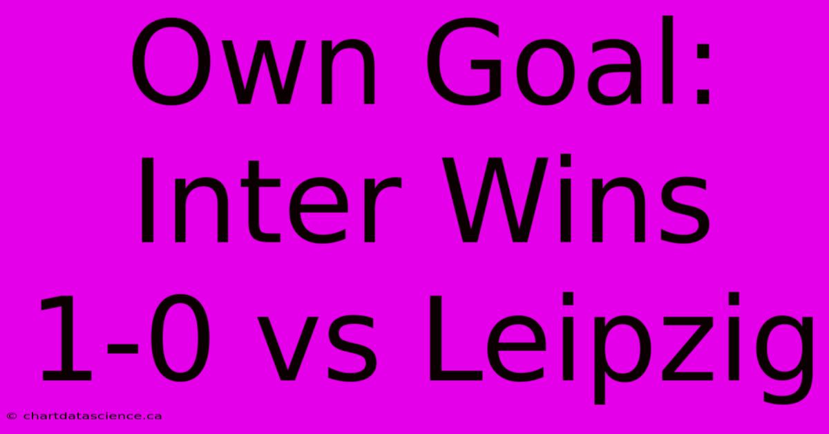 Own Goal: Inter Wins 1-0 Vs Leipzig