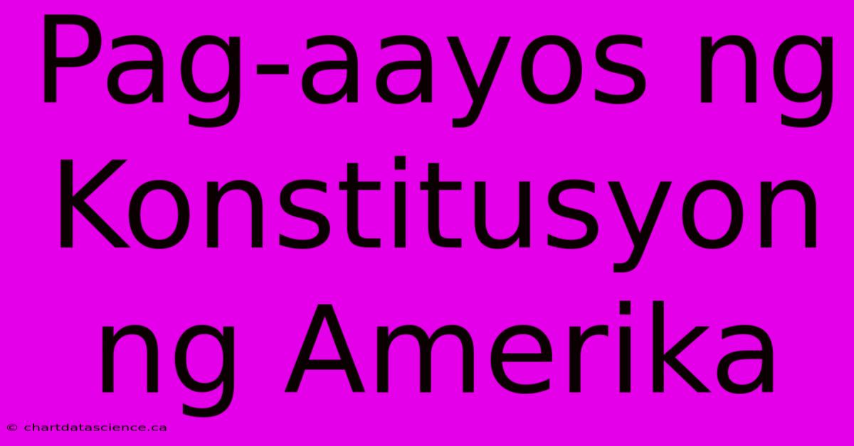 Pag-aayos Ng Konstitusyon Ng Amerika