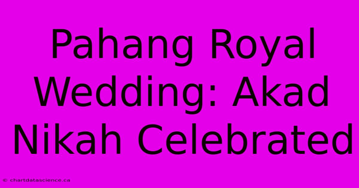 Pahang Royal Wedding: Akad Nikah Celebrated