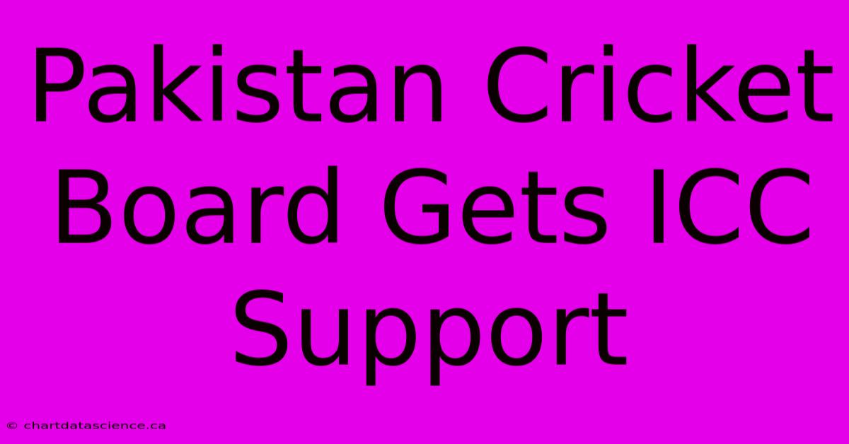 Pakistan Cricket Board Gets ICC Support