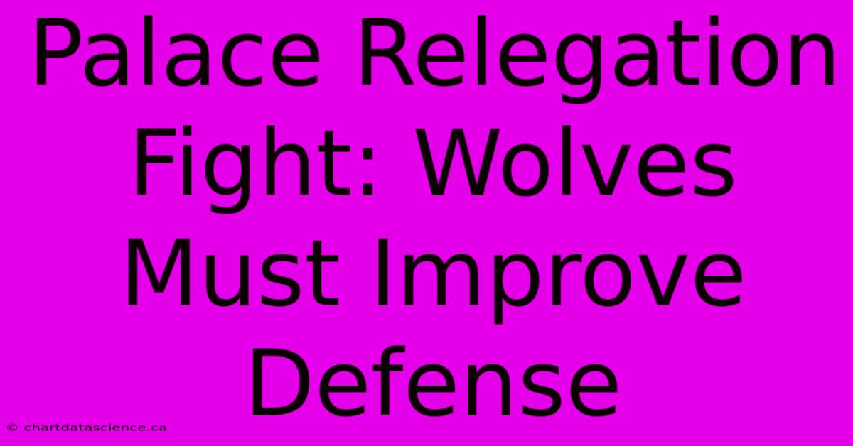 Palace Relegation Fight: Wolves Must Improve Defense