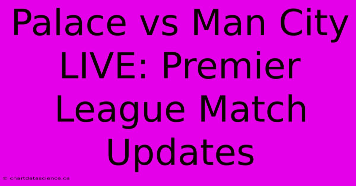 Palace Vs Man City LIVE: Premier League Match Updates