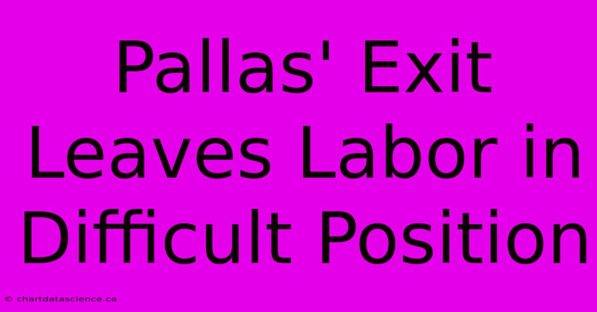 Pallas' Exit Leaves Labor In Difficult Position