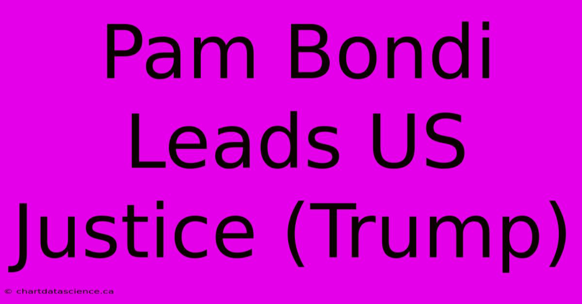 Pam Bondi Leads US Justice (Trump)