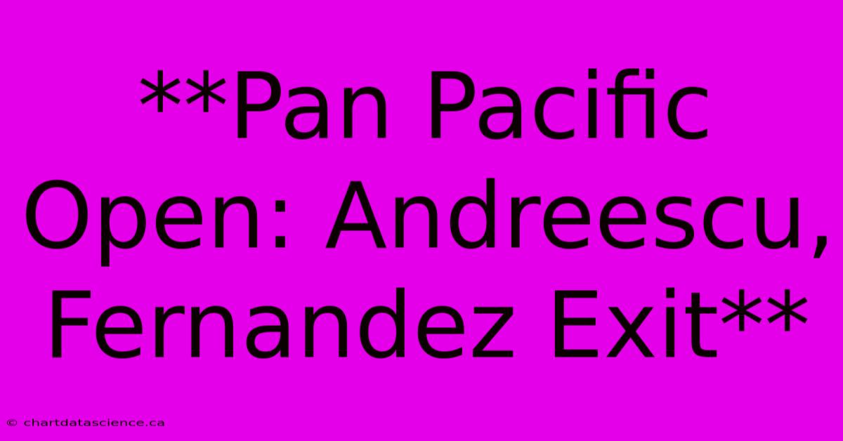 **Pan Pacific Open: Andreescu, Fernandez Exit**