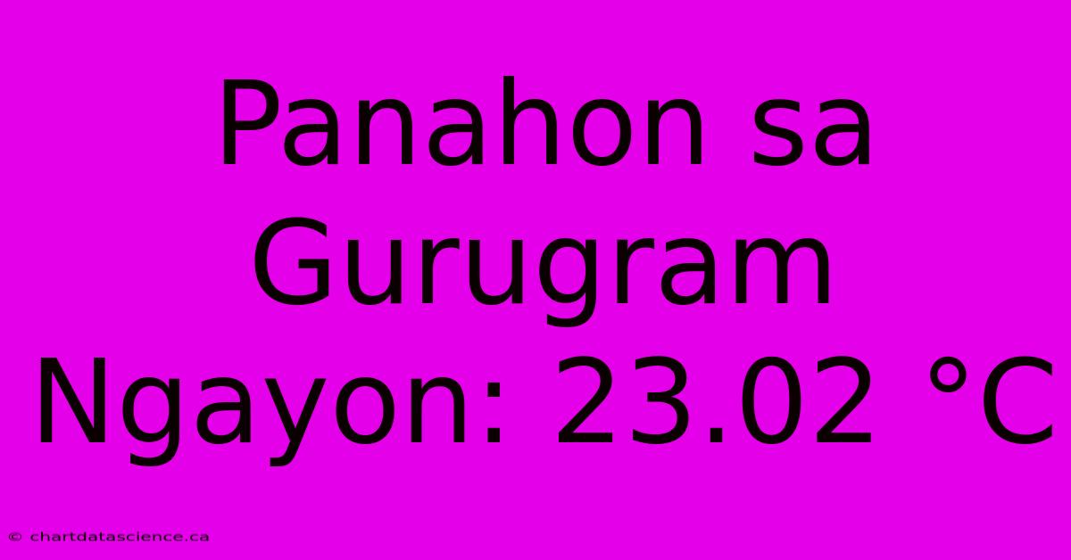 Panahon Sa Gurugram Ngayon: 23.02 °C