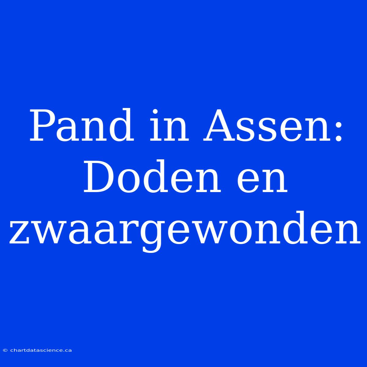 Pand In Assen: Doden En Zwaargewonden