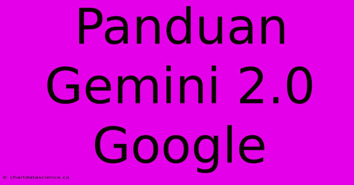 Panduan Gemini 2.0 Google